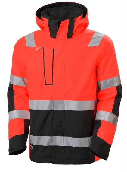 Helly Hansen ALNA 2.0 HI VIS wasserdichte Shelljacke, red/ebony - Grösse XXL