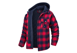 M'Callan Winter Fleecejacke, rot/blau kariert