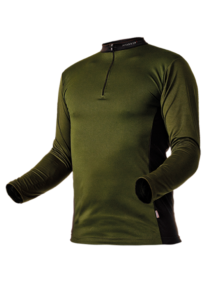 Pfanner ZIPP-NECK Shirt langarm waldgrün - Grösse 4XL