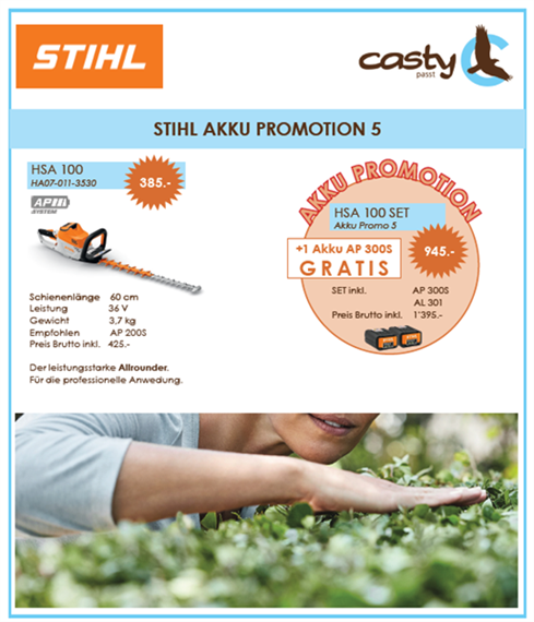 STIHL HSA 100, Schnittlänge 60 cm SET