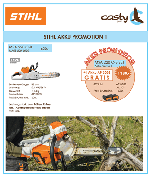 STIHL MSA 220 C-B, Schwert 35 cm SET