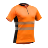 Tencel™-Poly Zipp-Neck Shirt, EN 20471 orange - Grösse 3XL Übergrösse